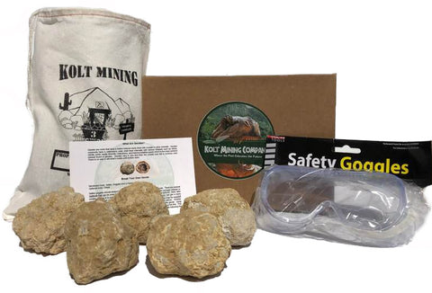 Break Your Own (5) Large Sized (3-5 inch) Geode Kit Bundle - Kolt Mining Company