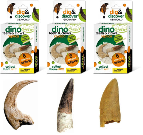 Geoworld Dino Teeth and Claw Replica Dig and Discover Bundle (Set 1) - Kolt Mining Company